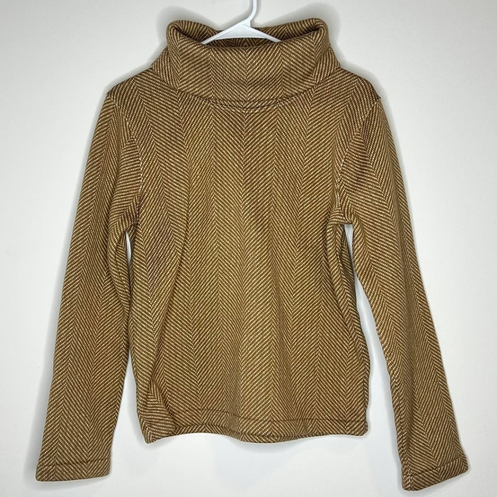 J. Crew Chevron Turtleneck Sweater in Tan